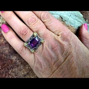 Dallas Prince 6.83ct Amethyst & Zircon ring